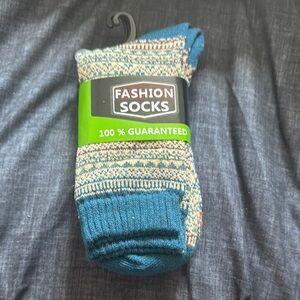 - Blue Patterned Men's Socks Wool